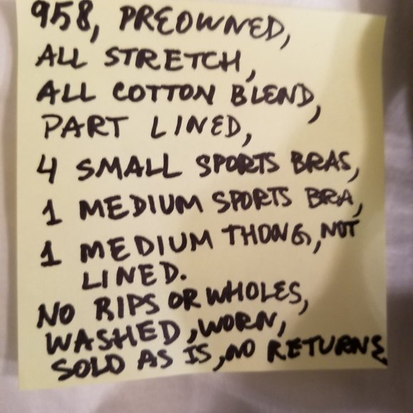 #958 Lot of Preowned 5 Sports Bras & 1 Thong - Picture 2 of 16